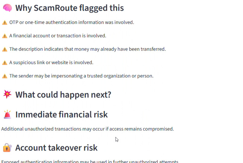 ScamRoute AI – screenshot 3