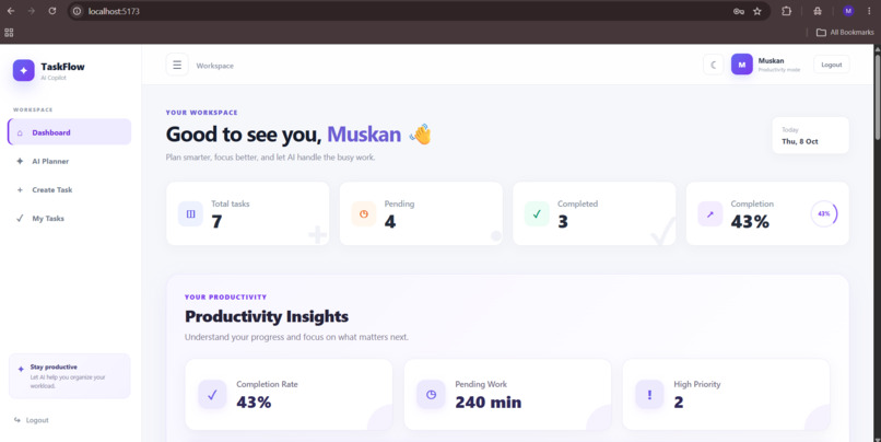 TaskFlow - AI Productivity Copilot – screenshot 1