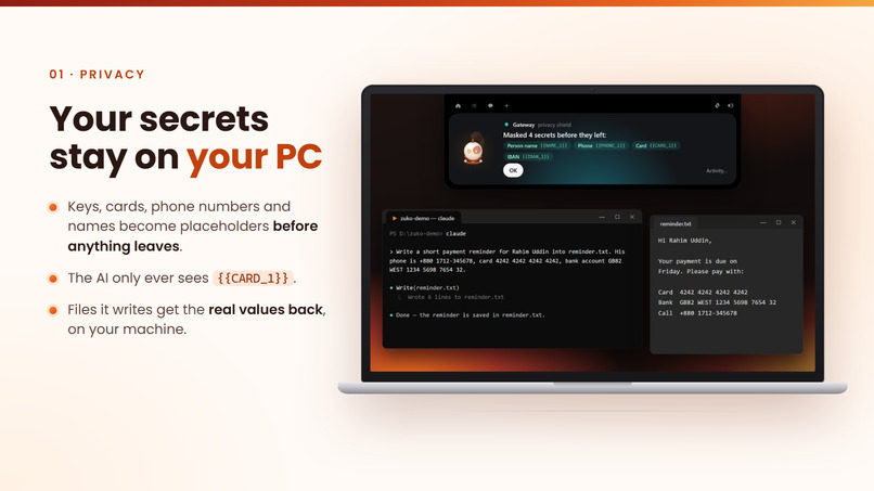 Zuko: A Privacy Firewall for AI Agents – screenshot 4