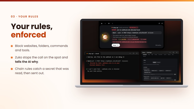 Zuko: A Privacy Firewall for AI Agents – screenshot 5