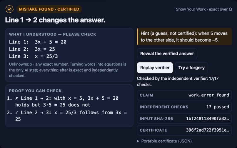 Show Your Work: math answers Alexa+ can prove – screenshot 1