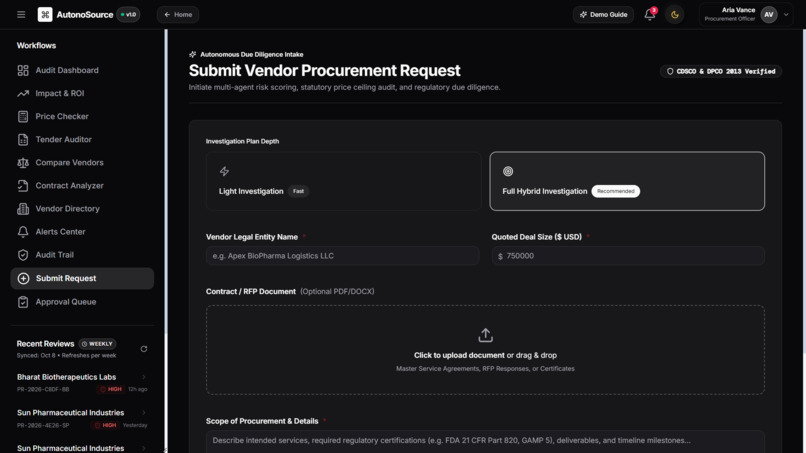 AutonoSource: PharmProcure AI – screenshot 3