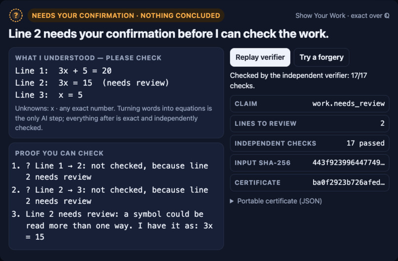 Show Your Work: math answers Alexa+ can prove – screenshot 2