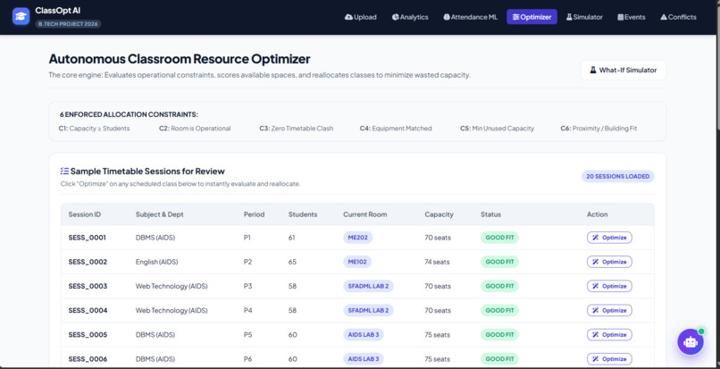 ClassOpt AI – Smart Classroom Optimizer – screenshot 4