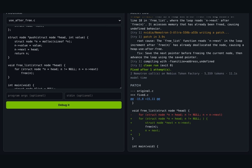 SegSense – Agentic Debugger for C Memory Bugs – screenshot 6