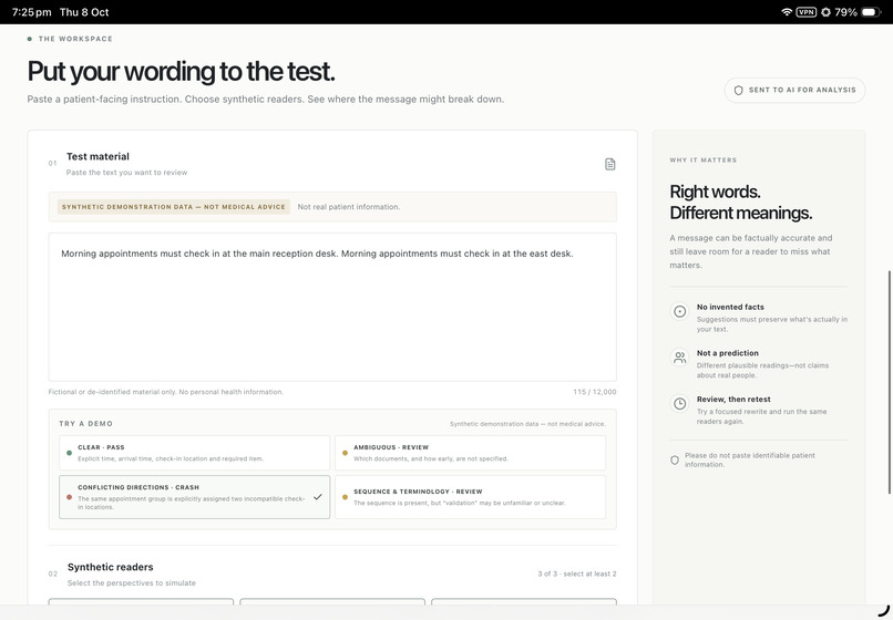 Clarity Crash Test – screenshot 2