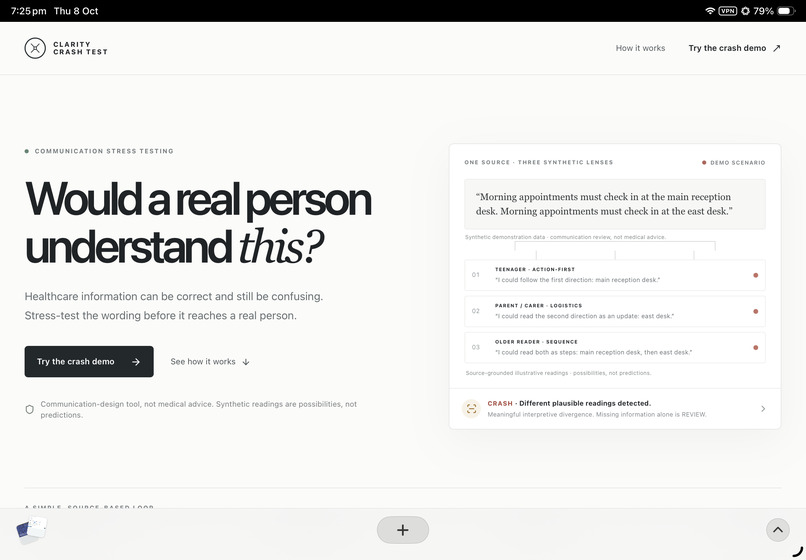 Clarity Crash Test – screenshot 4