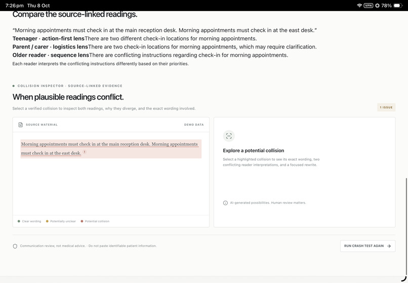 Clarity Crash Test – screenshot 6