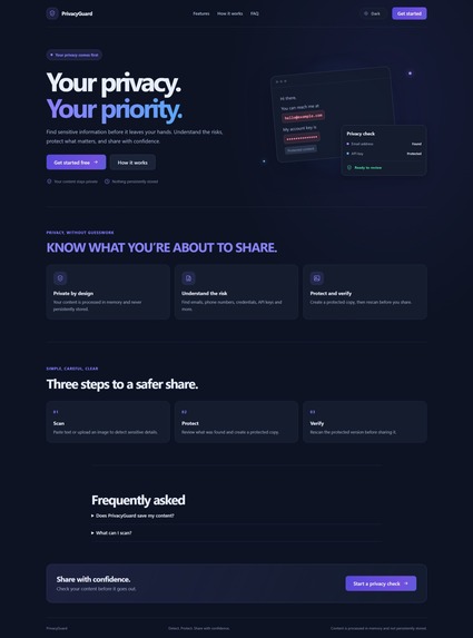 PrivacyGuard — AI-Powered Privacy Risk Analyzer – screenshot 1