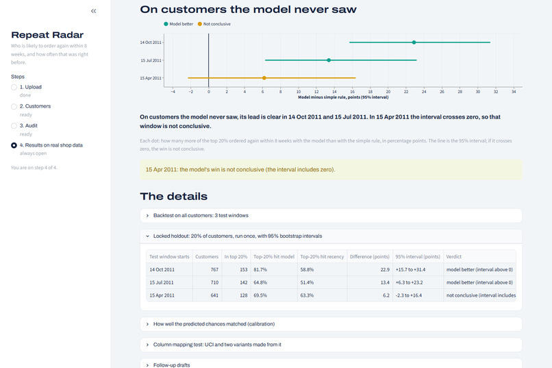 Repeat Radar – screenshot 2