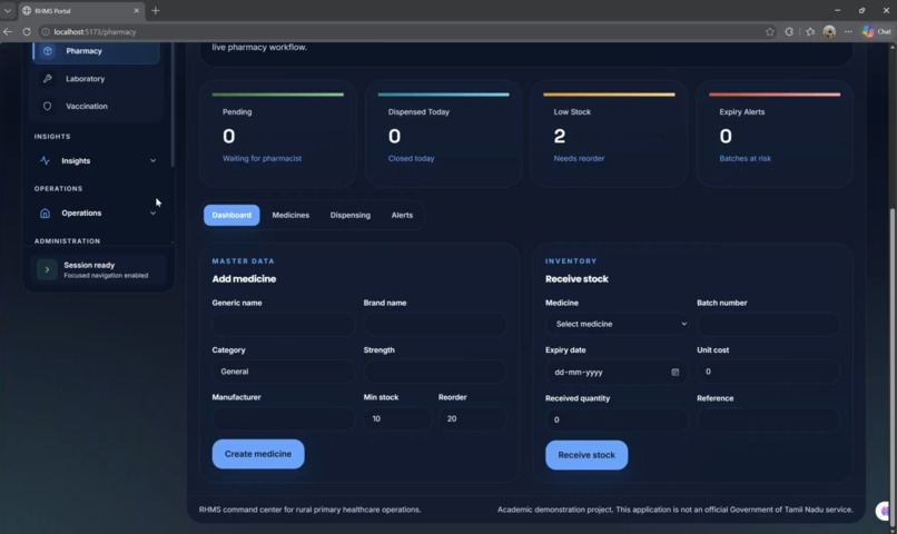 Rural Health Management System (RHMS) – screenshot 3