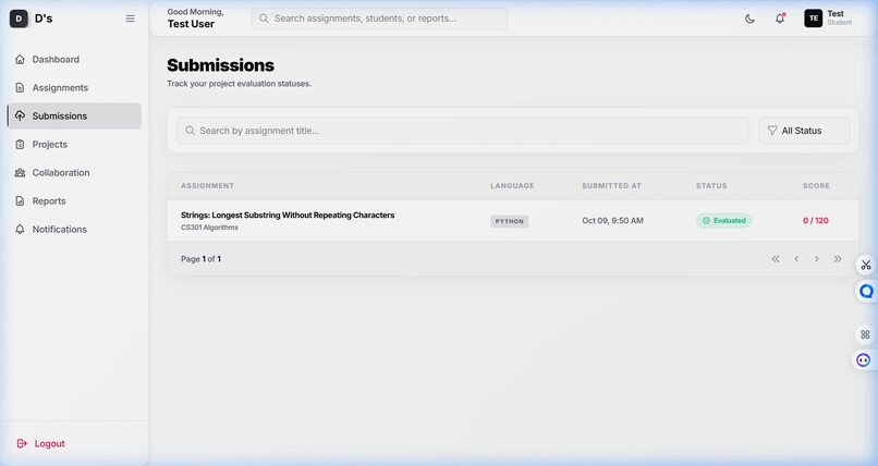 Automated Project Evaluation Hub Plagiarism Detection        – screenshot 6