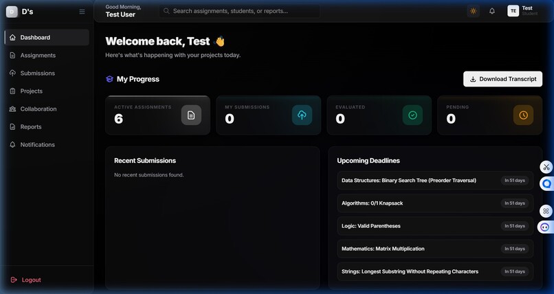 Automated Project Evaluation Hub Plagiarism Detection        – screenshot 7