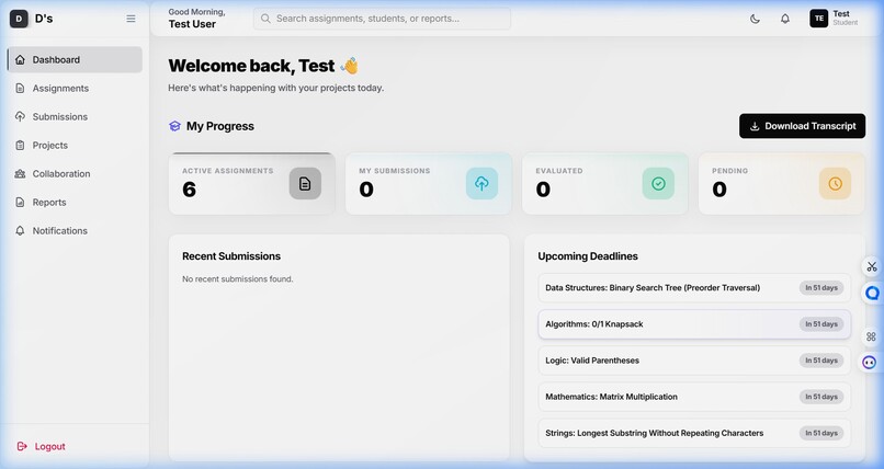 Automated Project Evaluation Hub Plagiarism Detection        – screenshot 9