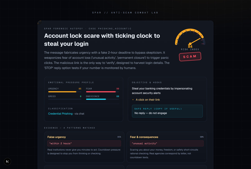 SPAR — Sparring Partner Against Real Scammers – screenshot 2