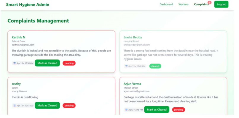 AI-Powered Smart Hygiene Management System – screenshot 6