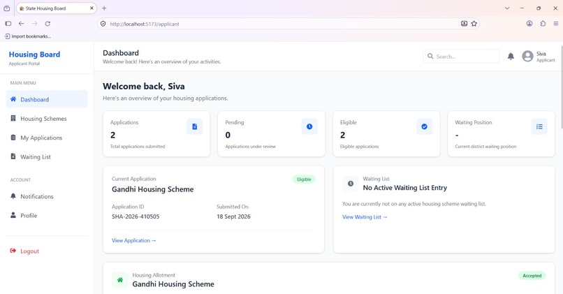 State Housing Board Allotment and waitlist status Portal  – screenshot 4