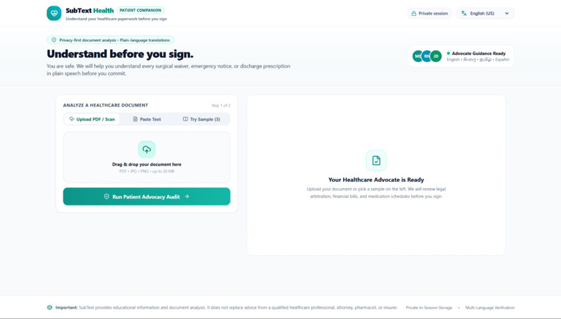 SubText Health – screenshot 1