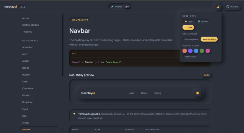 MarclayUI: Soft UI library for React – screenshot 2