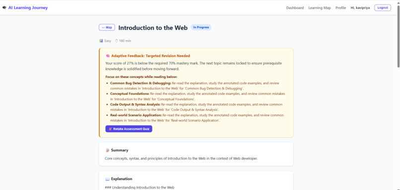 AI-Driven Individualized Learning Journey Generator – screenshot 4