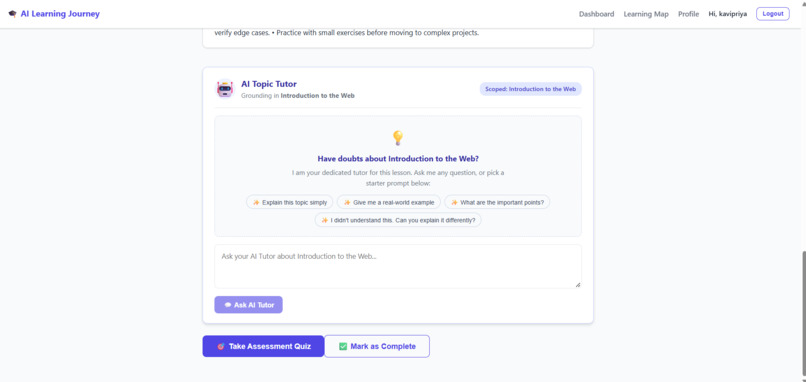 AI-Driven Individualized Learning Journey Generator – screenshot 6