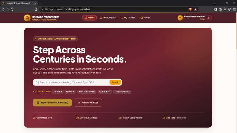 HeritageFlow: AI-Powered Monument Visitor Management – screenshot 1