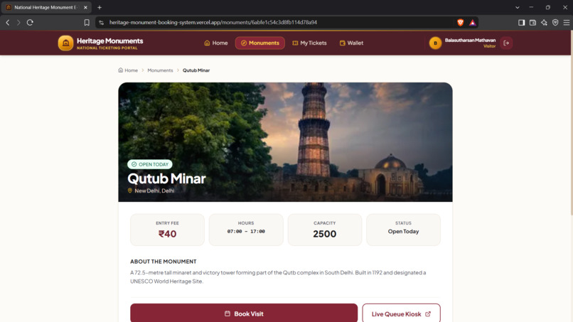 HeritageFlow: AI-Powered Monument Visitor Management – screenshot 3