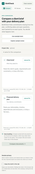 BriefCheck – screenshot 2
