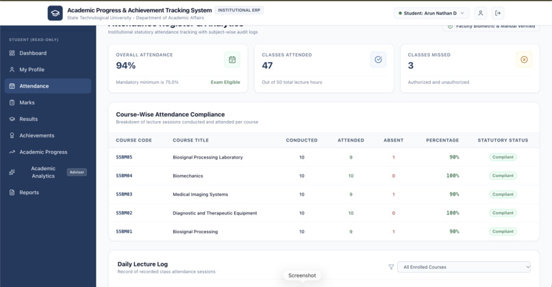 AI Academic Progression & Achievement Tracking System – screenshot 3