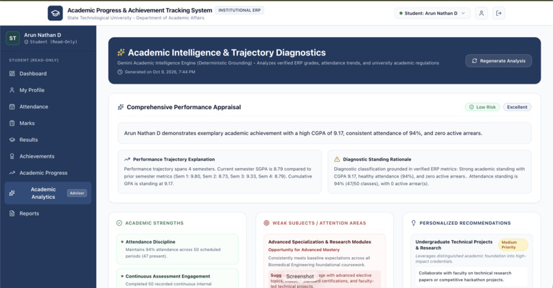 AI Academic Progression & Achievement Tracking System – screenshot 5