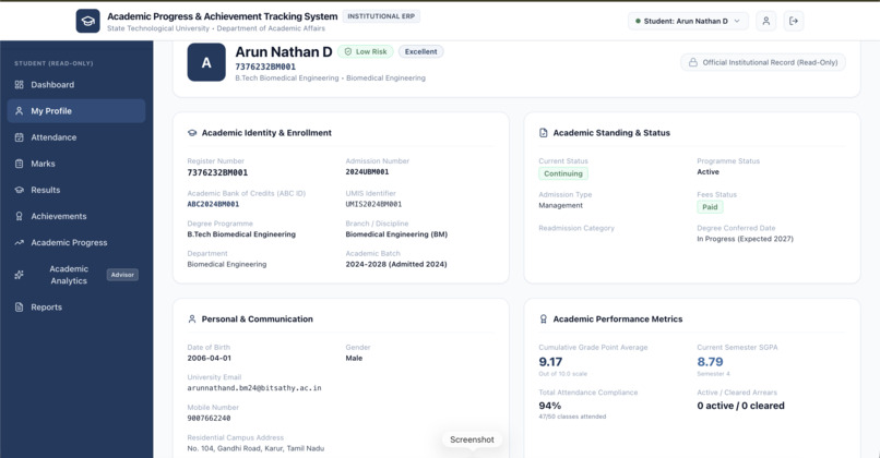 AI Academic Progression & Achievement Tracking System – screenshot 9