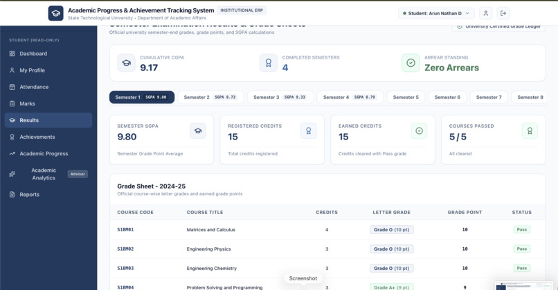AI Academic Progression & Achievement Tracking System – screenshot 11
