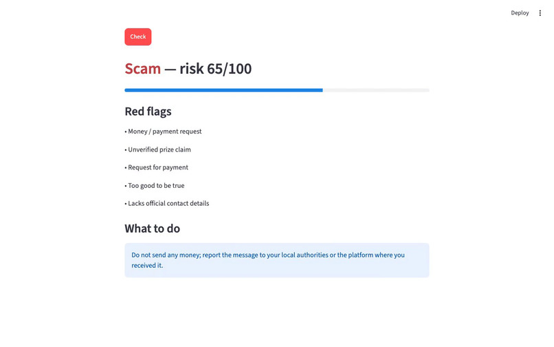 ScamCheck – screenshot 1