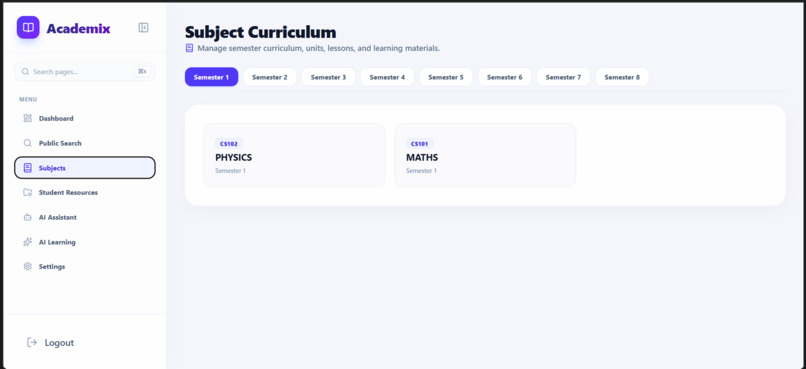 ACADEMIX – screenshot 1