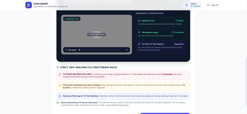 Automated Candidate Interview Sentiment Analytics Platform – screenshot 8