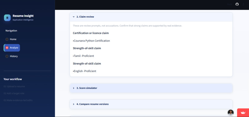 AI RESUME OPTIMIZATION AND CAREER RECOMMENDATION SYSTEM – screenshot 10