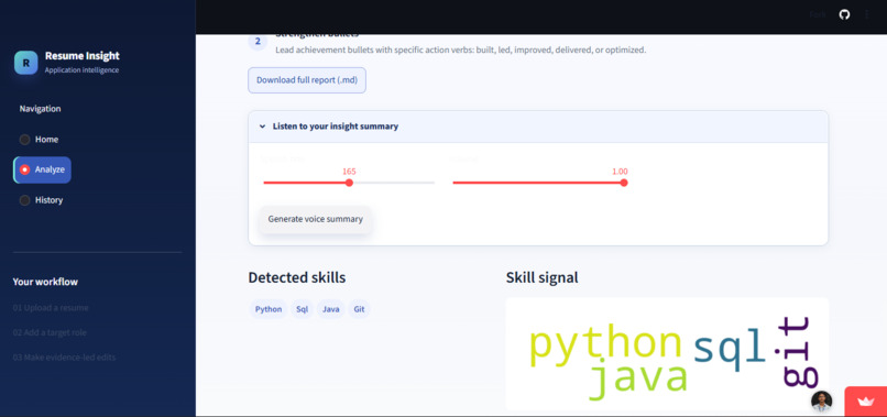 AI RESUME OPTIMIZATION AND CAREER RECOMMENDATION SYSTEM – screenshot 4
