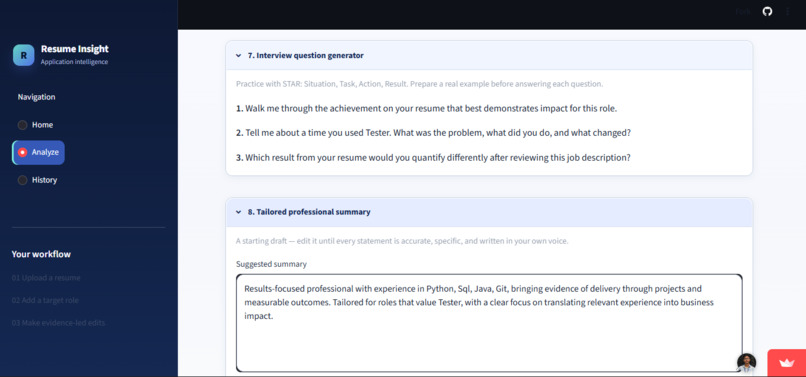 AI RESUME OPTIMIZATION AND CAREER RECOMMENDATION SYSTEM – screenshot 12