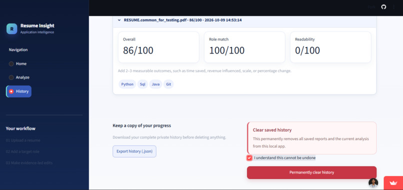 AI RESUME OPTIMIZATION AND CAREER RECOMMENDATION SYSTEM – screenshot 15