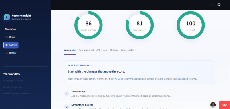 AI RESUME OPTIMIZATION AND CAREER RECOMMENDATION SYSTEM – screenshot 3