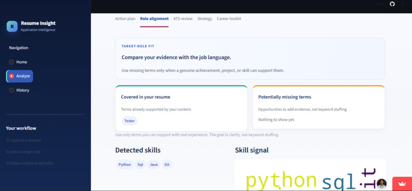 AI RESUME OPTIMIZATION AND CAREER RECOMMENDATION SYSTEM – screenshot 5