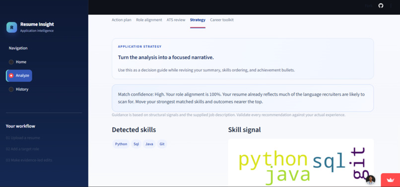 AI RESUME OPTIMIZATION AND CAREER RECOMMENDATION SYSTEM – screenshot 7