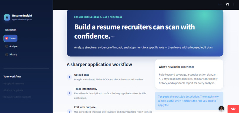 AI RESUME OPTIMIZATION AND CAREER RECOMMENDATION SYSTEM – screenshot 1