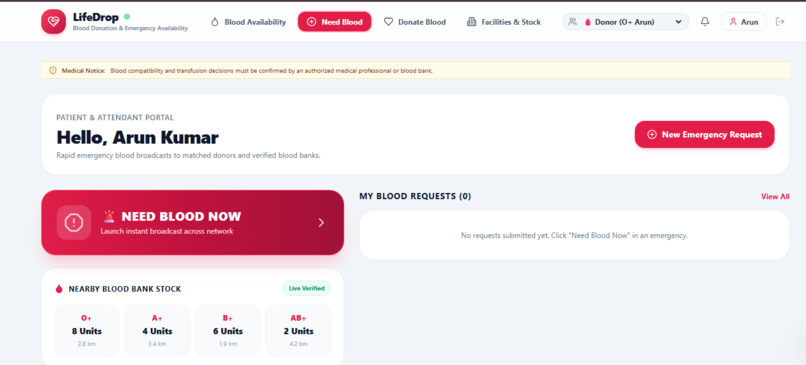 Blood donation network & emergency avalability appllication – screenshot 4