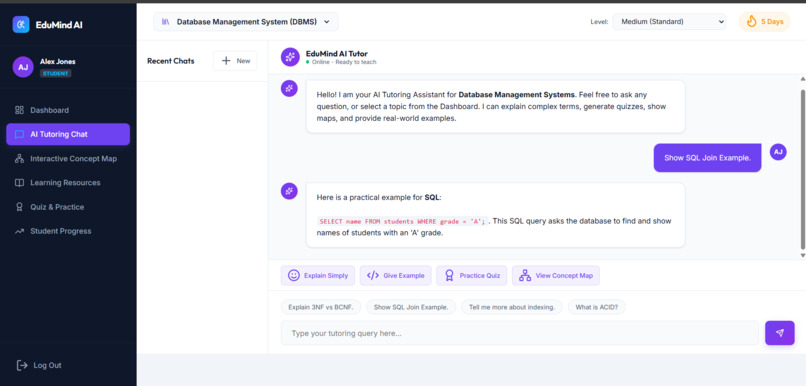 AI Tutoring Assistant with Interactive Concept Maps – screenshot 4