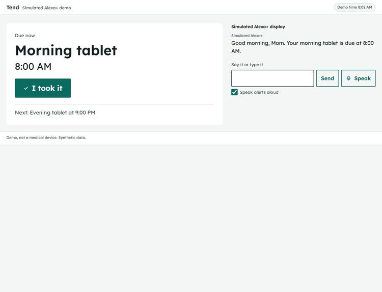 Tend: a care-coordination MCP server  – screenshot 5