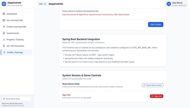 Agentic Personalized Learning Path Generator for OBE – screenshot 1
