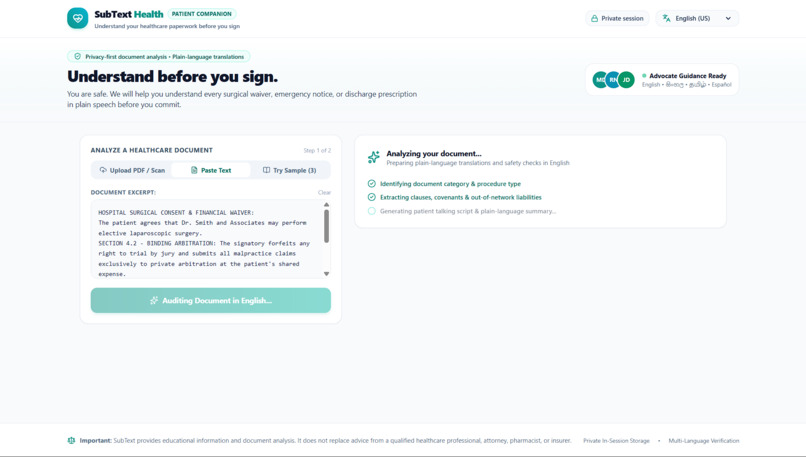 SubText Health – screenshot 1