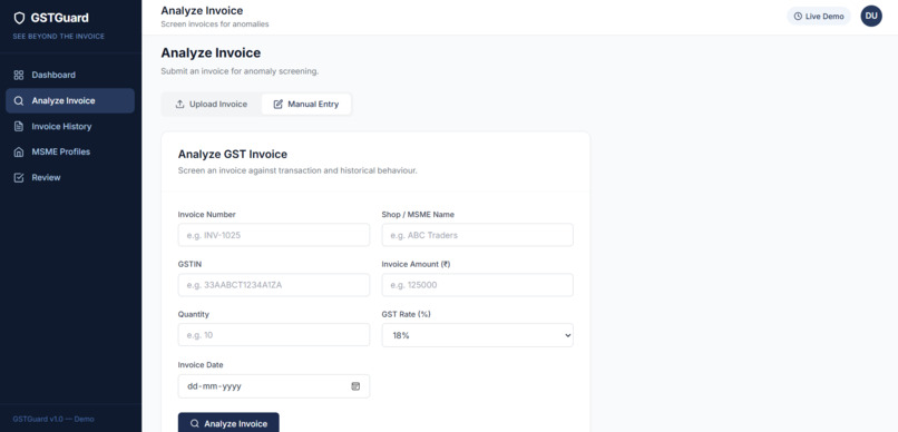 ML Based Anomaly Detection for GST for MSME  – screenshot 3