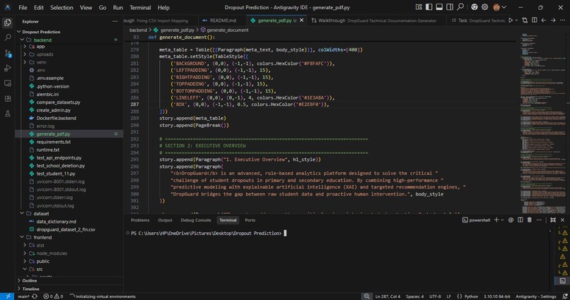 DropGuard – AI-Powered Student Dropout Prediction System – screenshot 6
